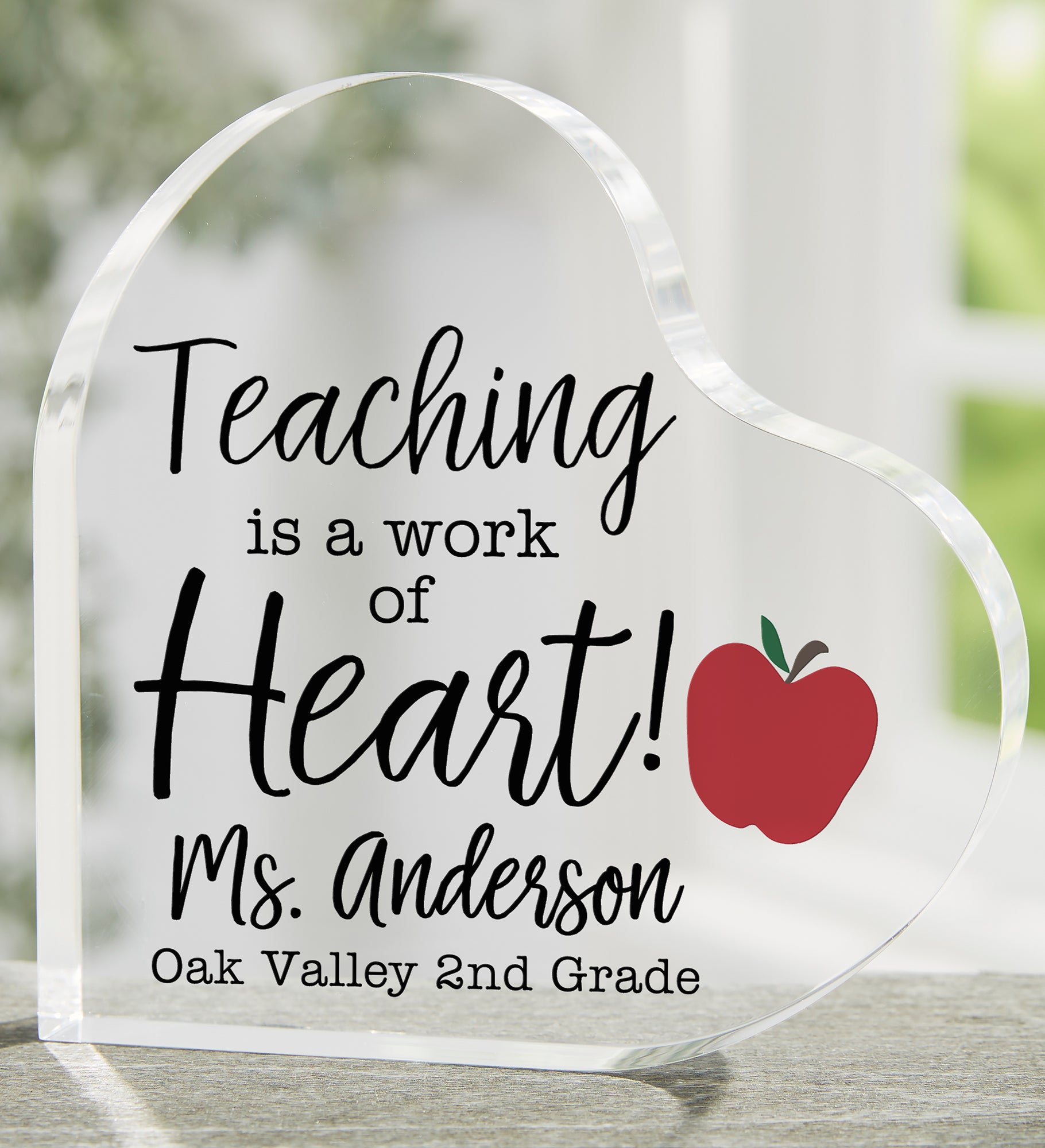Inspiring Teacher Personalized Heart Keepsake